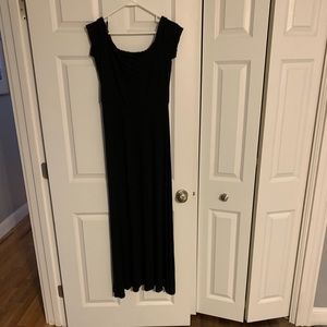 Off the shoulder black maxi dress